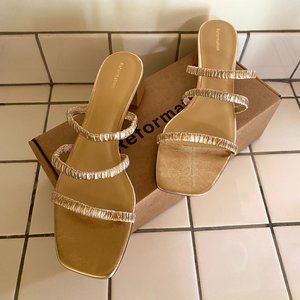 Reformation Assunta Strappy Block Heel Mule 9 US